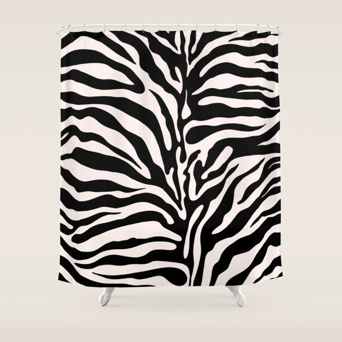 Classic Zebra Print Shower Curtain Gallery Image 1