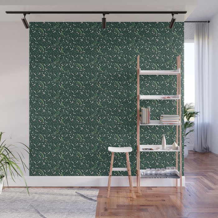 Aviary Vine - Forest Green Wall Mural Gallery Image 1
