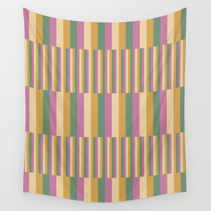 Mixed Stripes Pattern XIII Tropical Summer Wall Tapestry Gallery Image 4