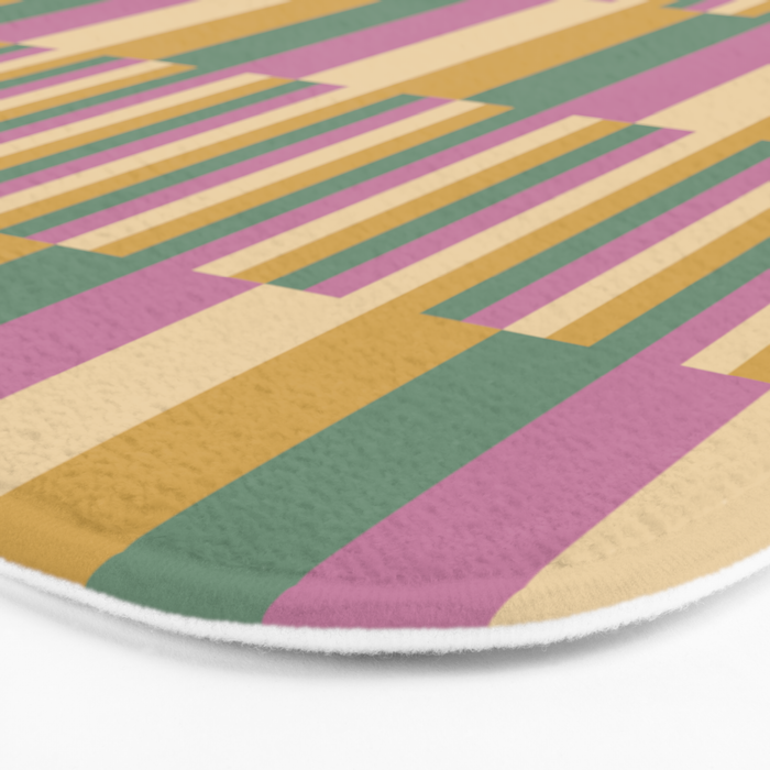 Mixed Stripes Pattern XIII Tropical Summer Bath Mat Gallery Image 3