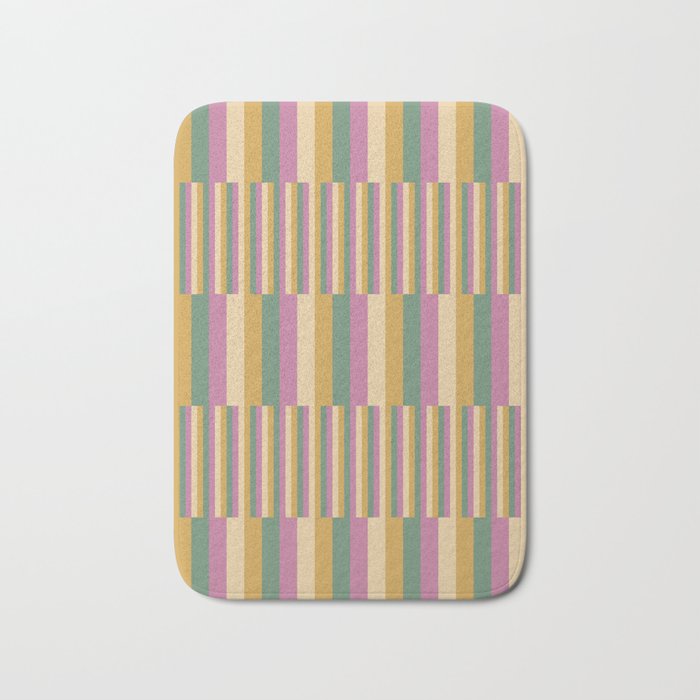 Mixed Stripes Pattern XIII Tropical Summer Bath Mat Gallery Image 1