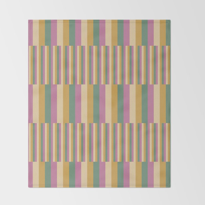 Mixed Stripes Pattern XIII Tropical Summer Throw Blanket Gallery Image 2