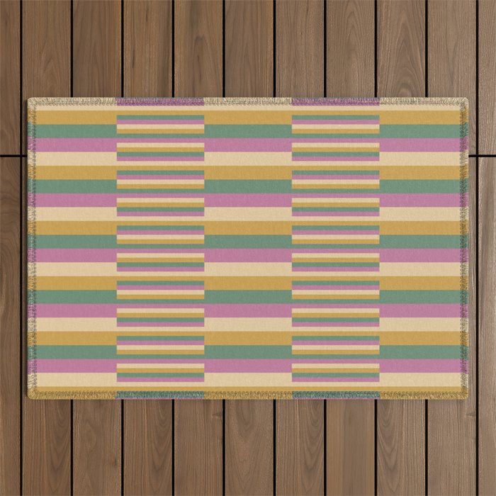 Mixed Stripes Pattern XIII Tropical Summer Outdoor Rug Gallery Image 1