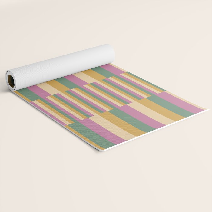 Mixed Stripes Pattern XIII Tropical Summer Yoga Mat Gallery Image 2