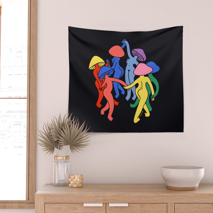 Mushroom Dance Wall Tapestry Gallery Image 2