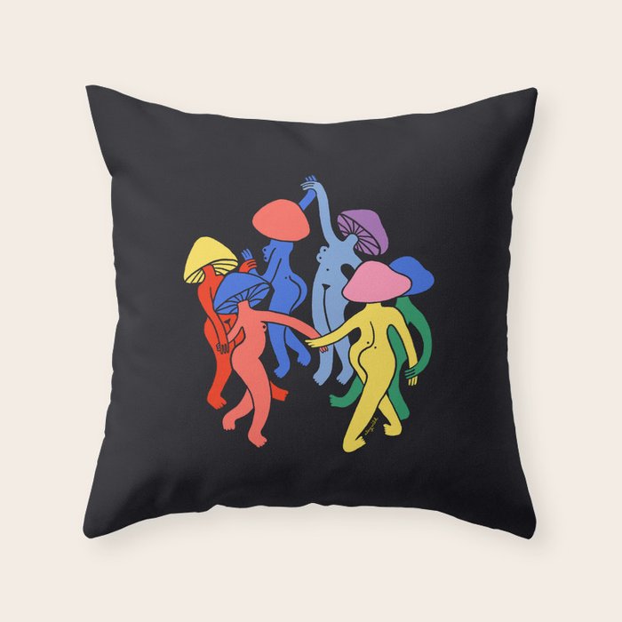 Mushroom Dance Throw Pillow Gallery Image 6