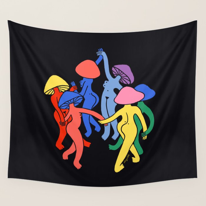 Mushroom Dance Wall Tapestry Gallery Image 4