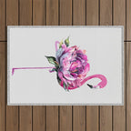 Flower Flamingo Outdoor Rug Gallery Image 1