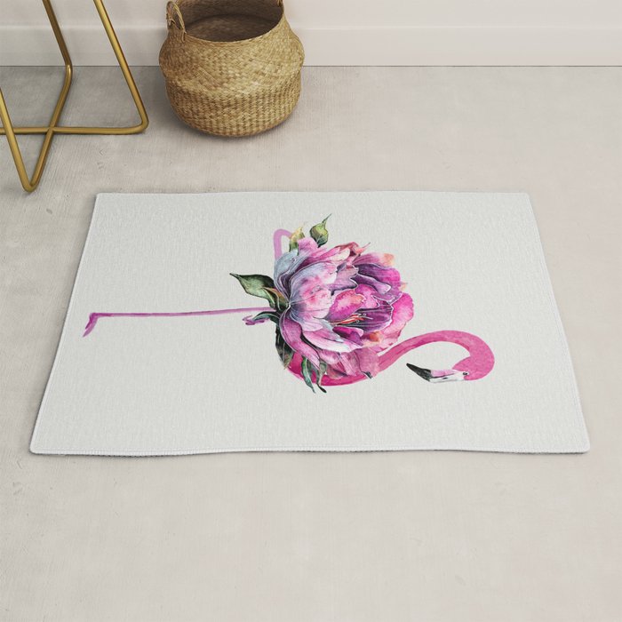 Flower Flamingo Rug Gallery Image 1