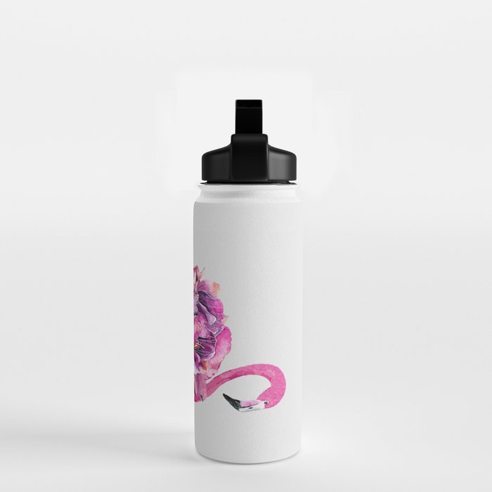 Flower Flamingo Water Bottle Gallery Image 2