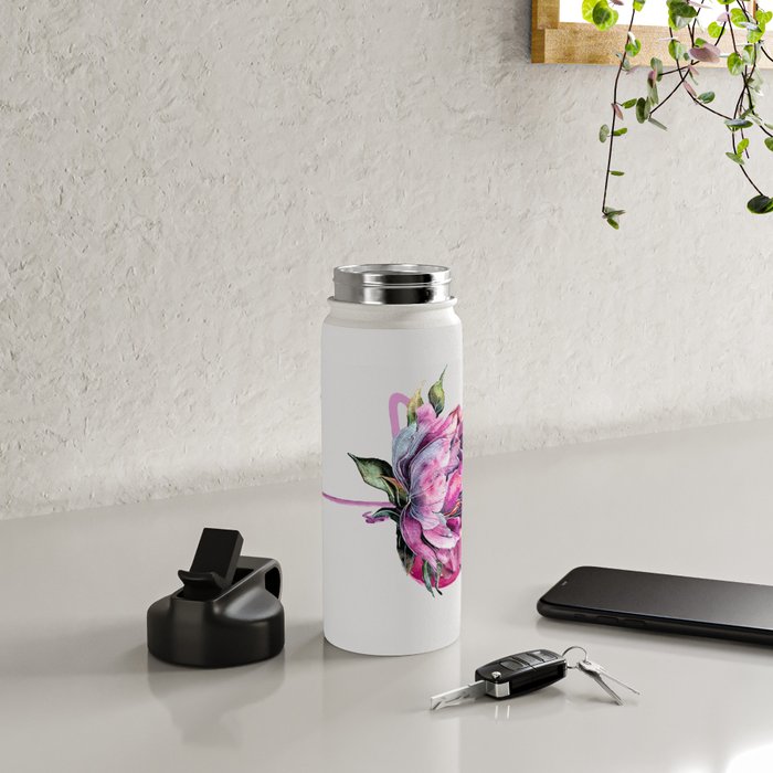 Flower Flamingo Water Bottle Gallery Image 5