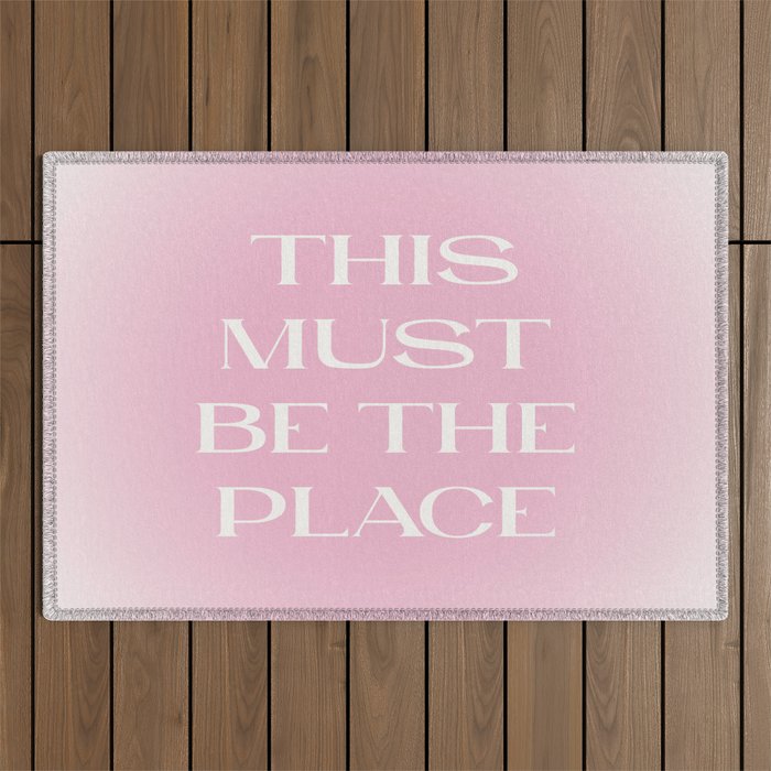 This Must Be The Place Pink Gradient Outdoor Rug Gallery Image 1