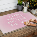 This Must Be The Place Pink Gradient Outdoor Rug Gallery Image 2