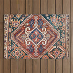 Qashqai Khorjin  Antique Fars Persian Bag Face Print Outdoor Rug Gallery Image 1