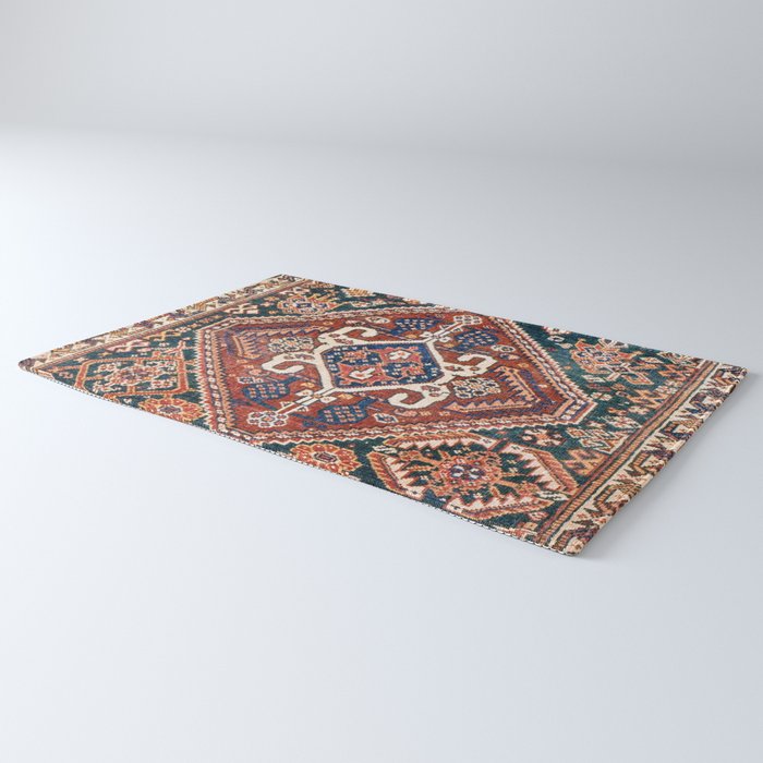 Qashqai Khorjin  Antique Fars Persian Bag Face Print Rug Gallery Image 3