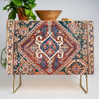 Qashqai Khorjin  Antique Fars Persian Bag Face Print Credenza Gallery Image 1