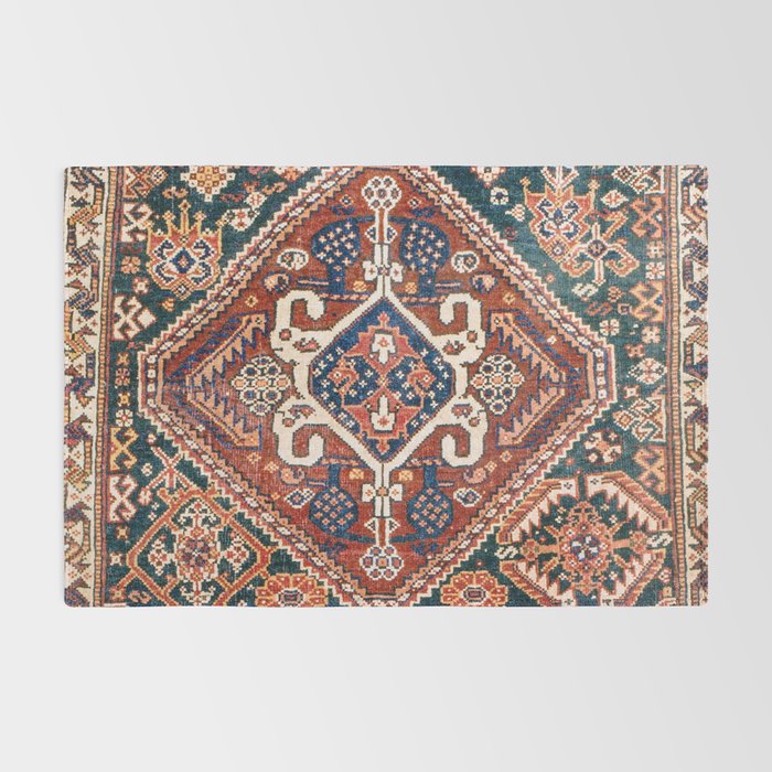Qashqai Khorjin  Antique Fars Persian Bag Face Print Rug Gallery Image 2