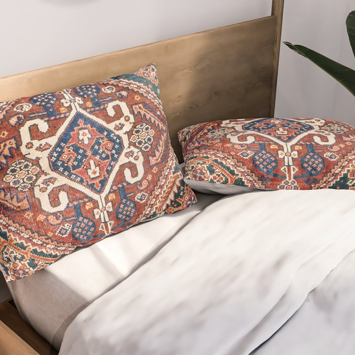 Qashqai Khorjin  Antique Fars Persian Bag Face Print Pillow Sham Gallery Image 2