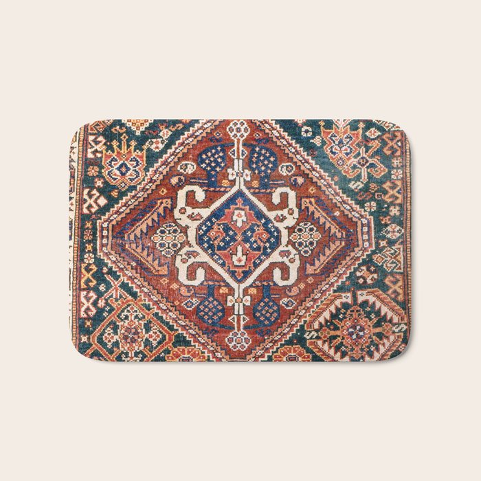 Qashqai Khorjin  Antique Fars Persian Bag Face Print Bath Mat Gallery Image 1
