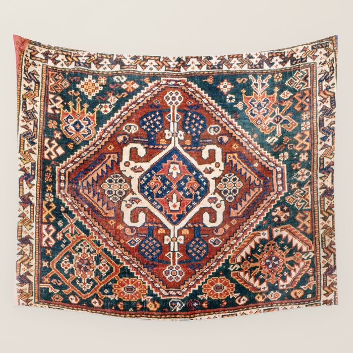 Qashqai Khorjin  Antique Fars Persian Bag Face Print Wall Tapestry Gallery Image 4
