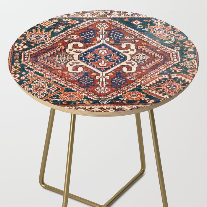 Qashqai Khorjin  Antique Fars Persian Bag Face Print Side Table Gallery Image 2