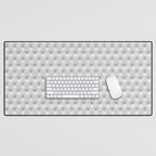 Faux White Leather Buttoned Desk Mat Gallery Image 1