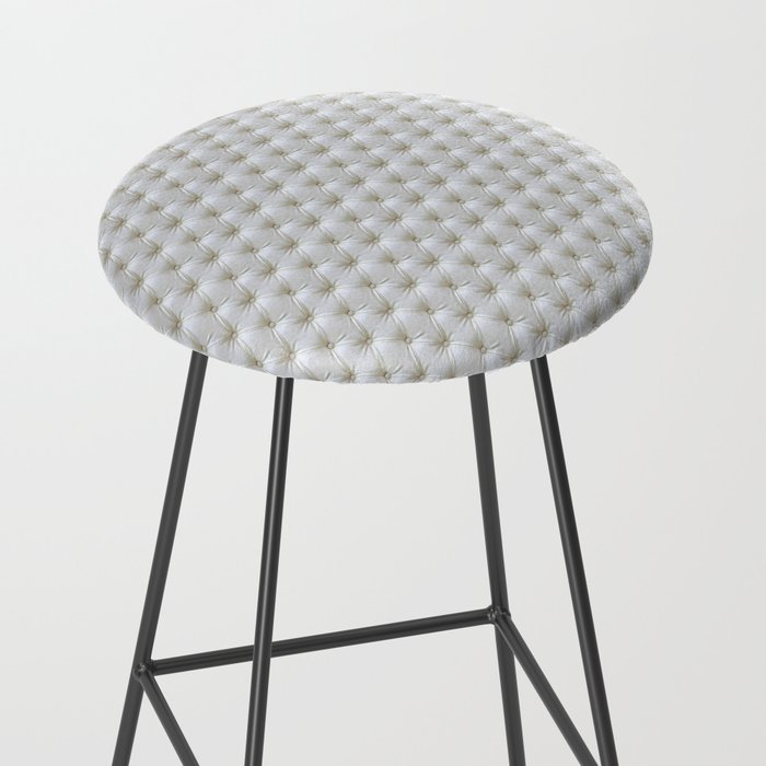 Faux White Leather Buttoned Stool Gallery Image 2