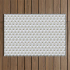 Faux White Leather Buttoned Outdoor Rug Gallery Image 1