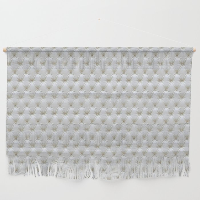Faux White Leather Buttoned Wall Hanging Gallery Image 1