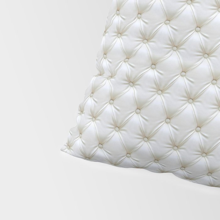 Faux White Leather Buttoned Pillow Sham Gallery Image 4