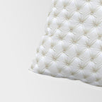 Faux White Leather Buttoned Pillow Sham Gallery Image 4
