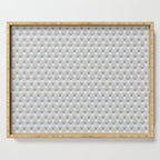 Faux White Leather Buttoned Serving Tray Gallery Image 1
