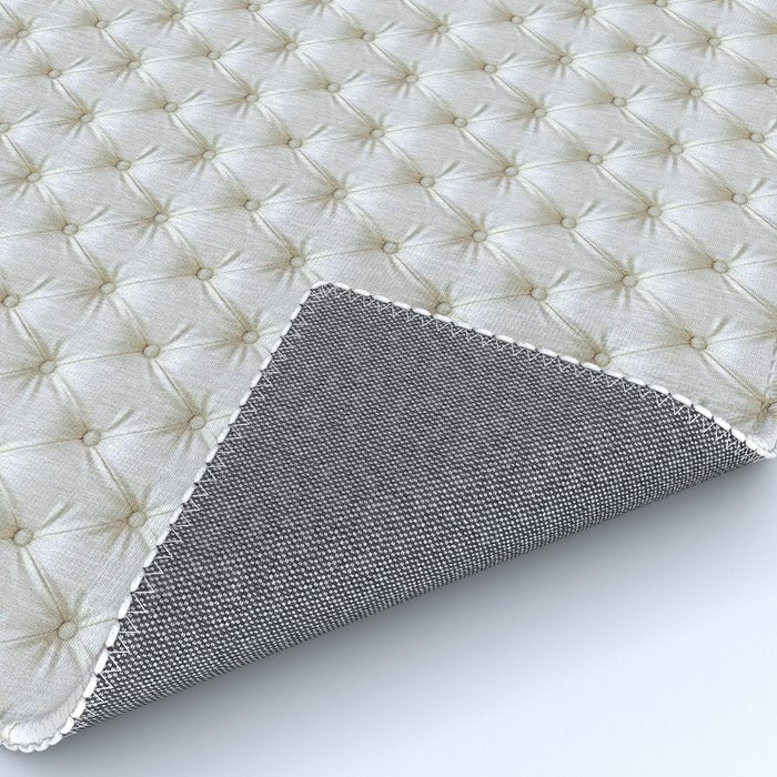 Faux White Leather Buttoned Rug Gallery Image 4