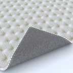 Faux White Leather Buttoned Rug Gallery Image 4