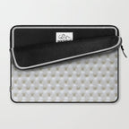 Faux White Leather Buttoned Laptop Sleeve Gallery Image 2