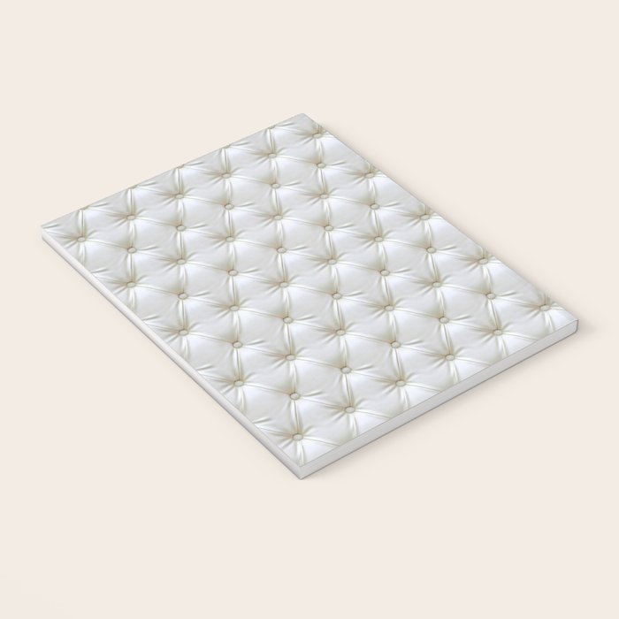Faux White Leather Buttoned Notebook Gallery Image 3