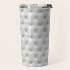 Faux White Leather Buttoned Travel Mug Gallery Image 2