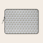 Faux White Leather Buttoned Laptop Sleeve Gallery Image 1