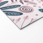 Whimsical Playful Flower Garden, Floral Prints Pink and Teal Welcome Mat Gallery Image 2