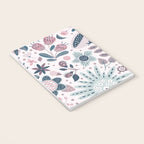 Whimsical Playful Flower Garden, Floral Prints Pink and Teal Notebook Gallery Image 3