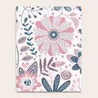 Whimsical Playful Flower Garden, Floral Prints Pink and Teal Notebook Gallery Image 4