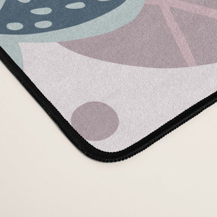 Whimsical Playful Flower Garden, Floral Prints Pink and Teal Desk Mat Gallery Image 4