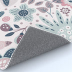 Whimsical Playful Flower Garden, Floral Prints Pink and Teal Rug Gallery Image 4