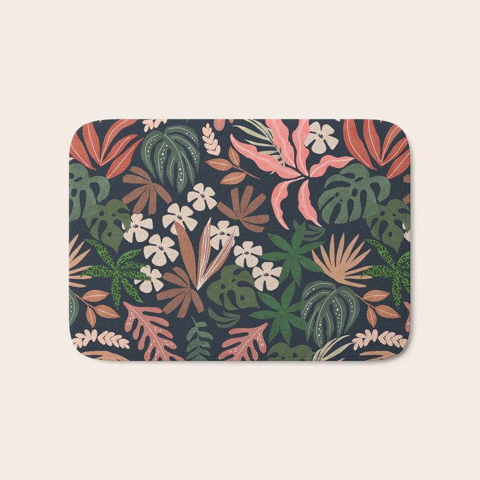 Dark Bohemian Tropical Charm Bath Mat Gallery Image 1