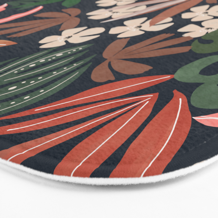 Dark Bohemian Tropical Charm Bath Mat Gallery Image 3
