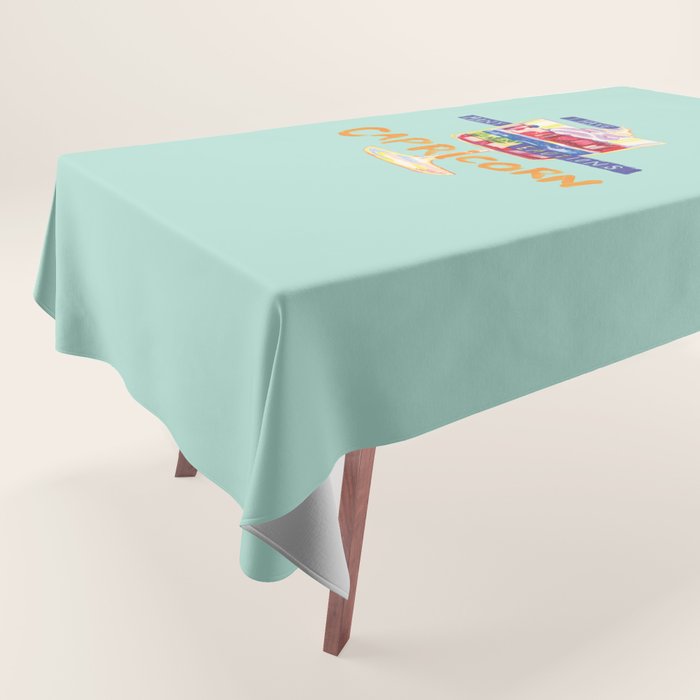 Capricorn Feelings in Pastel Green | Zodiac Series Tablecloth Gallery Image 1