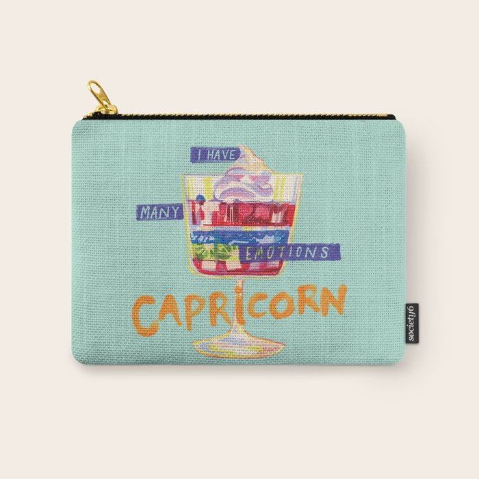 Capricorn Feelings in Pastel Green | Zodiac Series Carry All Pouch Gallery Image 1