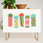 Retro Coffee Thermoses Multicolor on White Credenza Gallery Image 1
