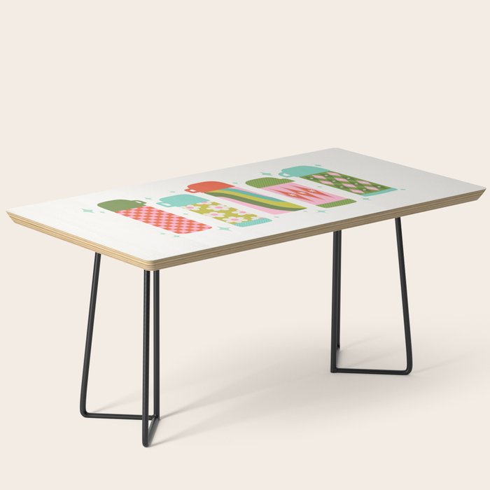 Retro Coffee Thermoses Multicolor on White Coffee Table Gallery Image 1