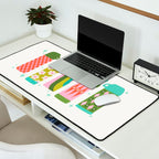 Retro Coffee Thermoses Multicolor on White Desk Mat Gallery Image 2